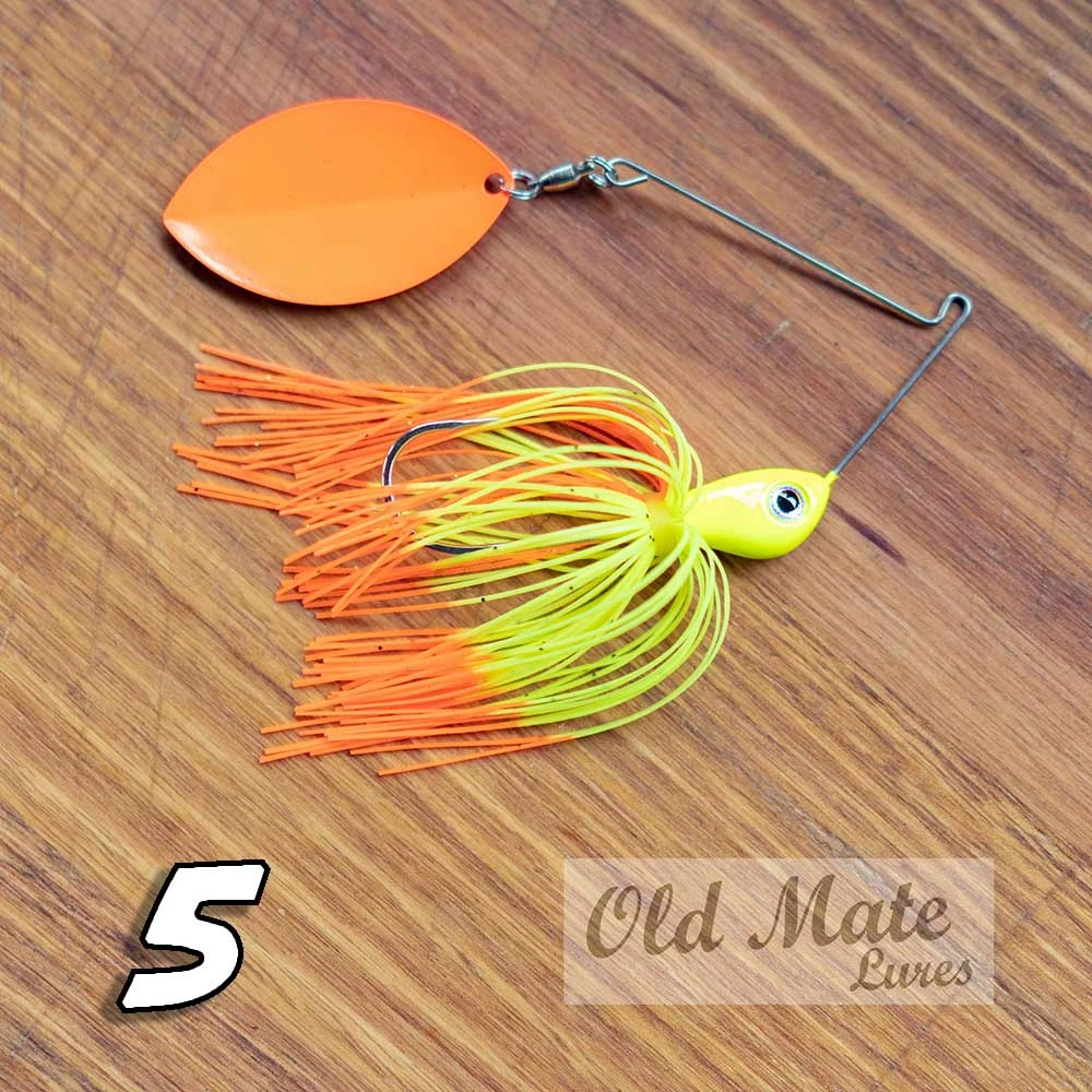 New 🌟 Old Mate Lures Fishing Old Mate Spinnerbait Single Willow ❤️ 3 Old Mate Lures Fishing Old Mate Spinnerbait Single Willow