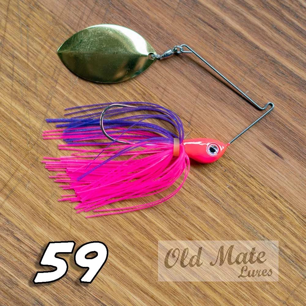 New 🌟 Old Mate Lures Fishing Old Mate Spinnerbait Single Willow ❤️ 8 Old Mate Lures Fishing Old Mate Spinnerbait Single Willow