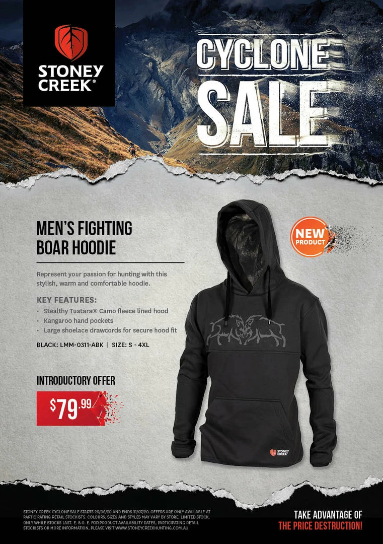 Brand new π Apparel Stoney Creek Mens Boar Fight Hoodie βοΈ 2 Apparel Stoney Creek Mens Boar Fight Hoodie